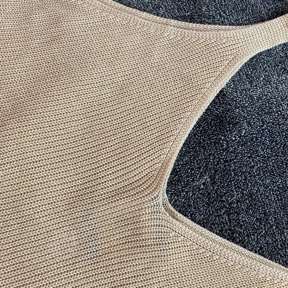 Solid Knit Women Sleeveless Top, Small, Cream - Picture 2 of 5